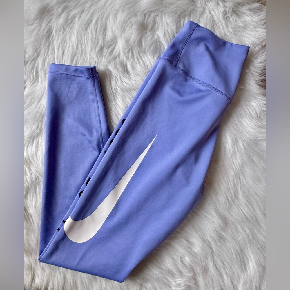 Nike Size S Women's Lavender Swoosh High-Rise 7/8 Leggings - Picture 10 of 11